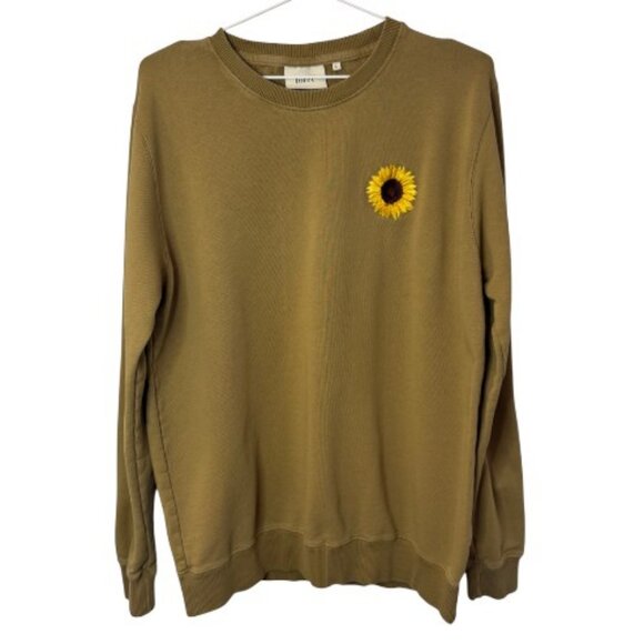 Foret brown sunflower design long sleeve crew neck sweatshirt size L - Picture 3 of 10